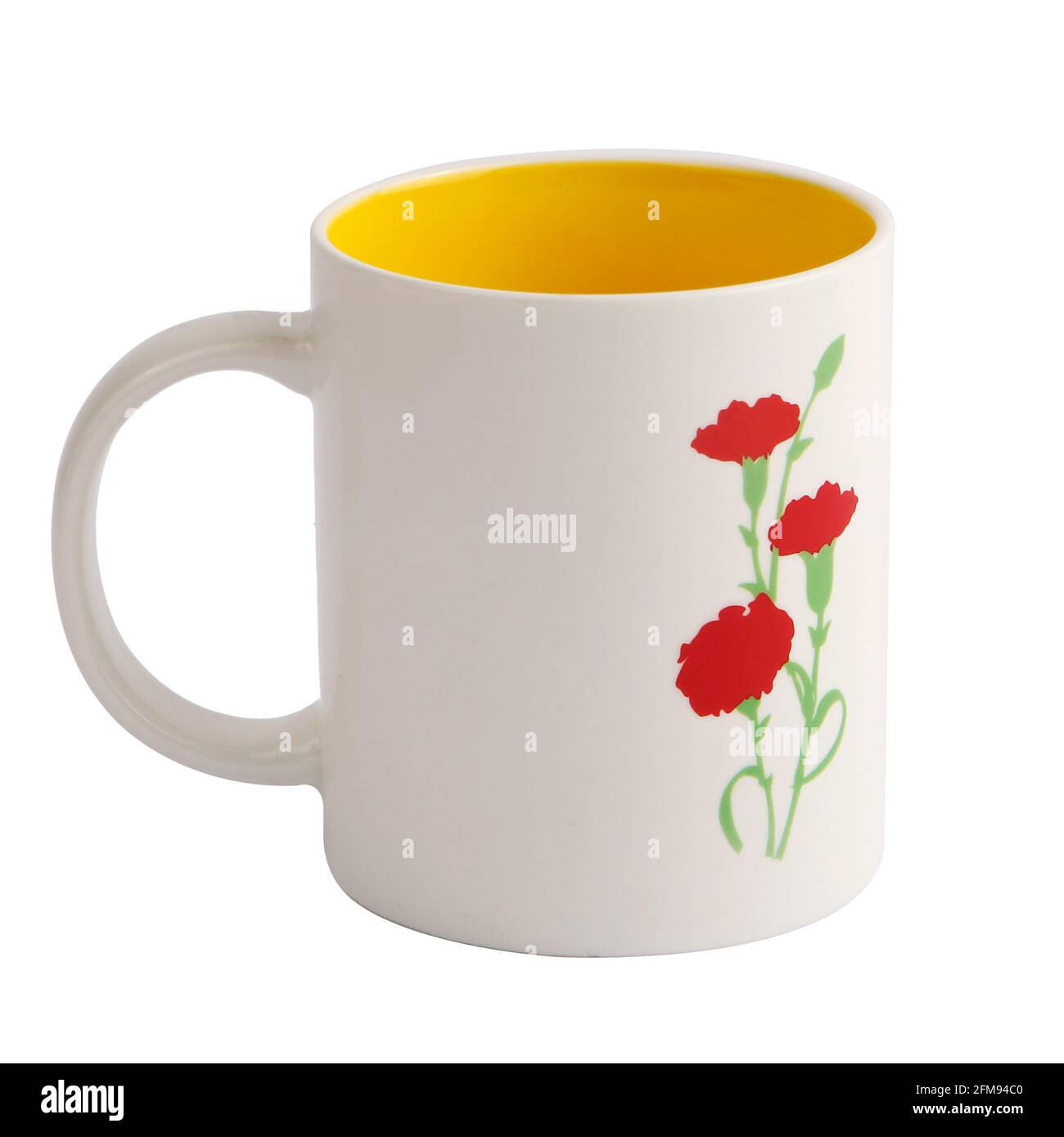 Mug blanc isolé sur fond blanc Banque D'Images