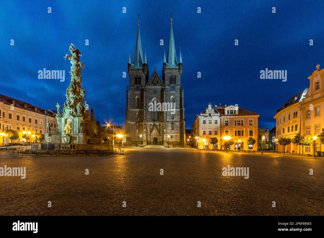 Eglise de l''Assomption, place de Ressel, Chrudim - République tchèque Banque D'Images
