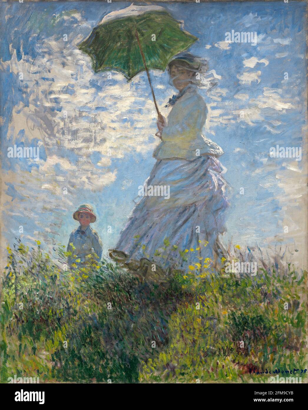Claude Monet, femme avec un parasol, 1875, huile sur toile, National Gallery of Art, Washington DC, Etats-Unis. Banque D'Images
