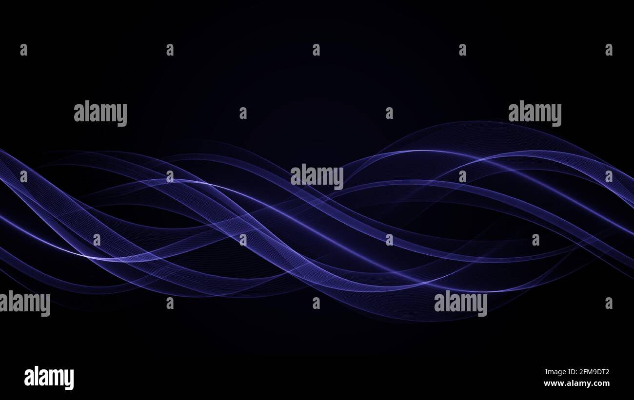 Effet de fumée bleu sur fond noir Illustration de Vecteur