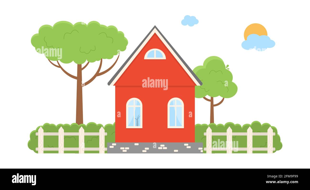 Illustration vectorielle d'une maison de campagne dans un style plat Icône maison isolée sur fond blanc Illustration de Vecteur