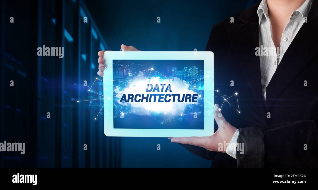 Personne tenant une tablette, concept de technologie Banque D'Images