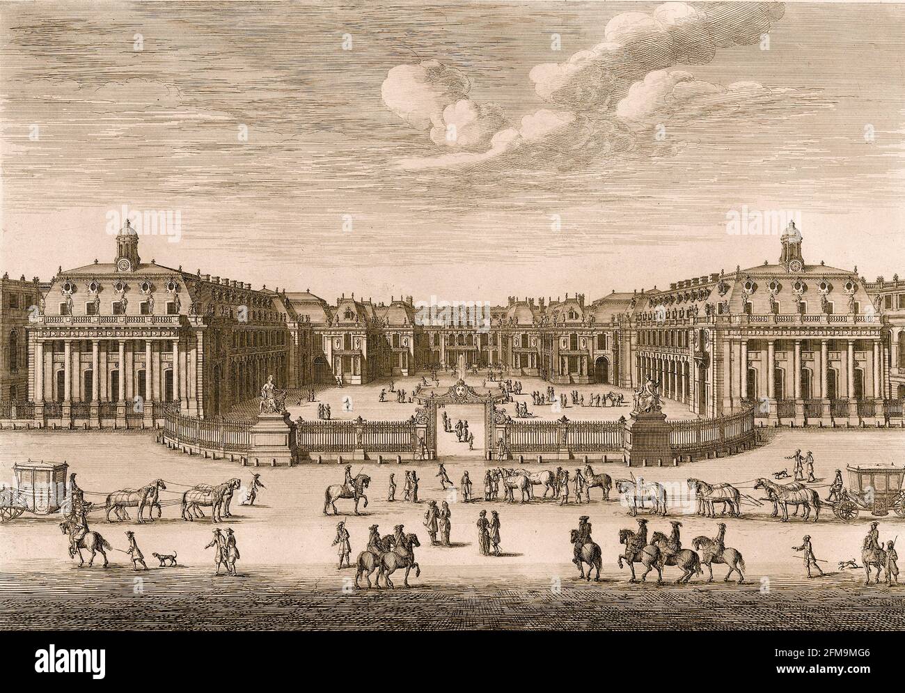 Château de Versailles vu de la piste- par Israël Silvestre -1682 Banque D'Images