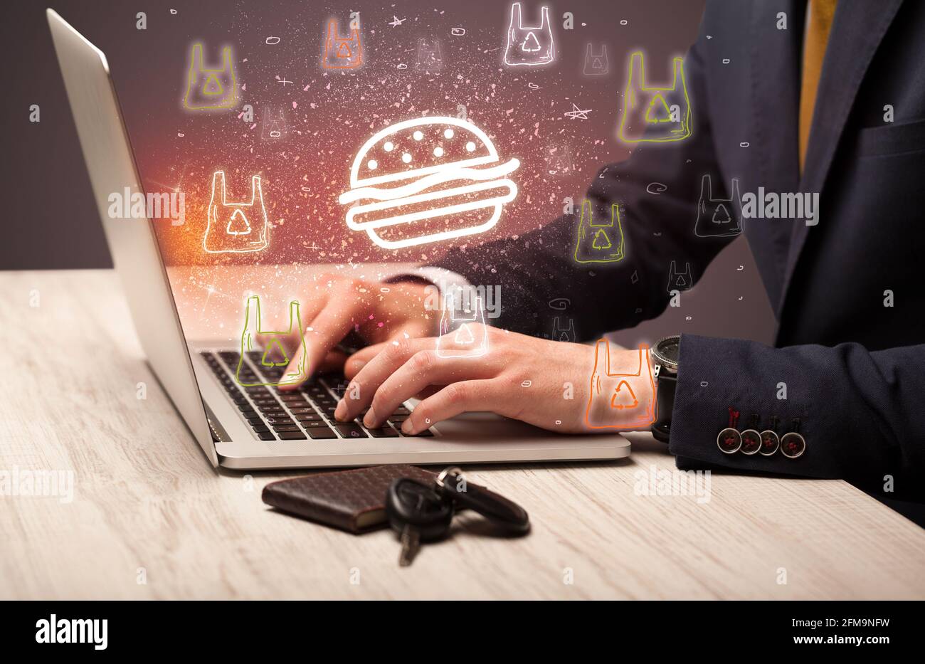 Recherche manuelle de recettes sur Internet Banque D'Images