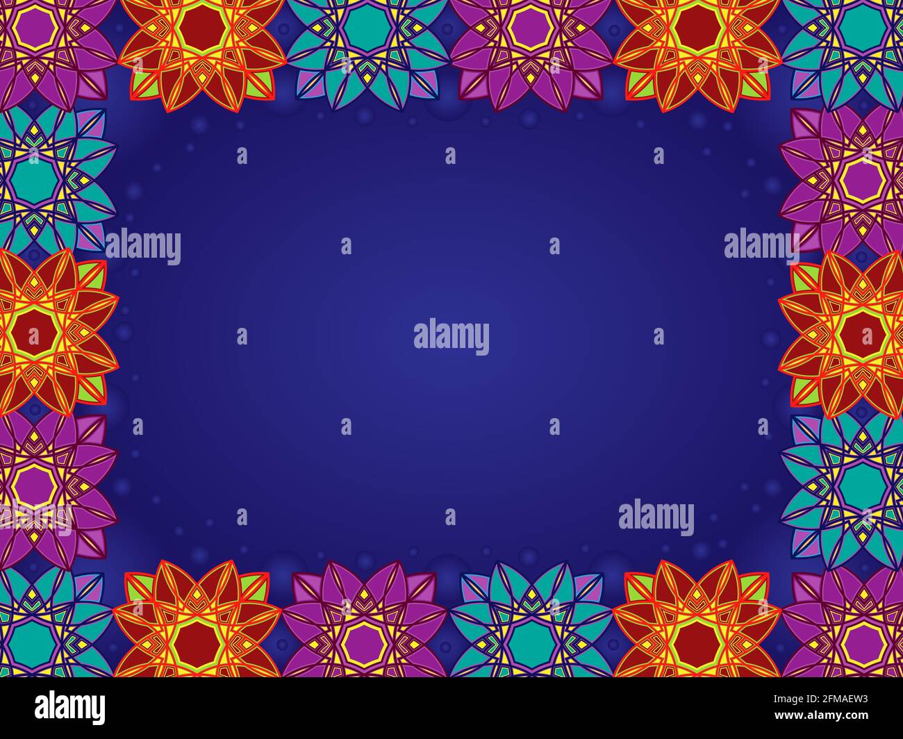 Fleurs décoratives colorées sur fond bleu foncé, belle carte de vœux Illustration de Vecteur