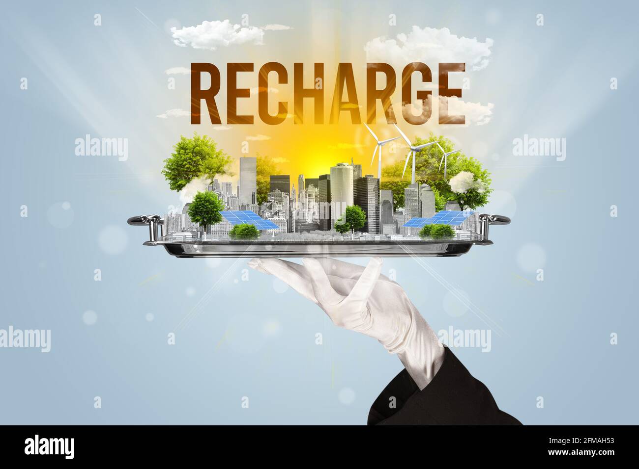 Concept éco-urbain pour serveur Banque D'Images