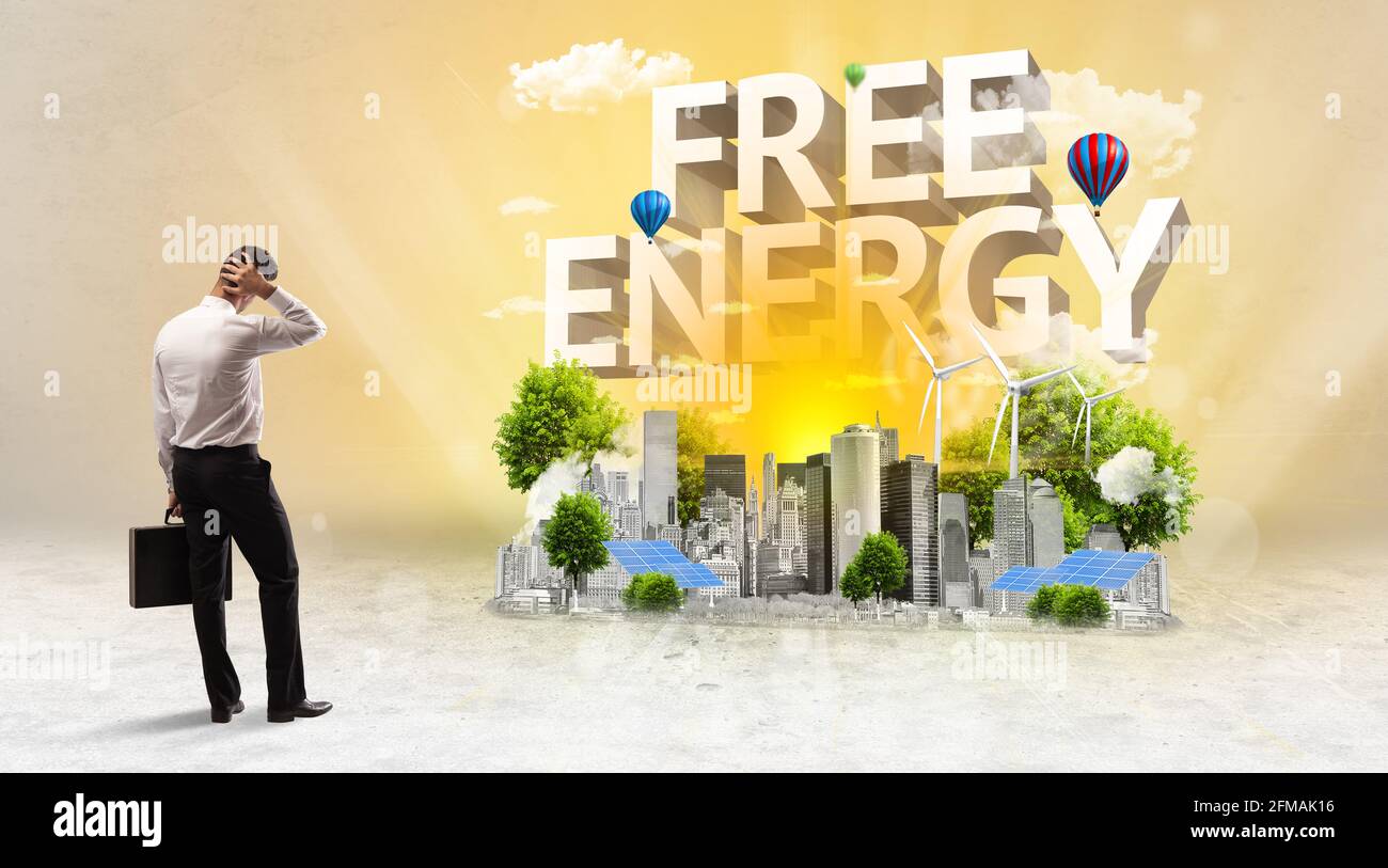 Vue arrière d'un homme d'affaires, concept de protection de l'environnement Banque D'Images