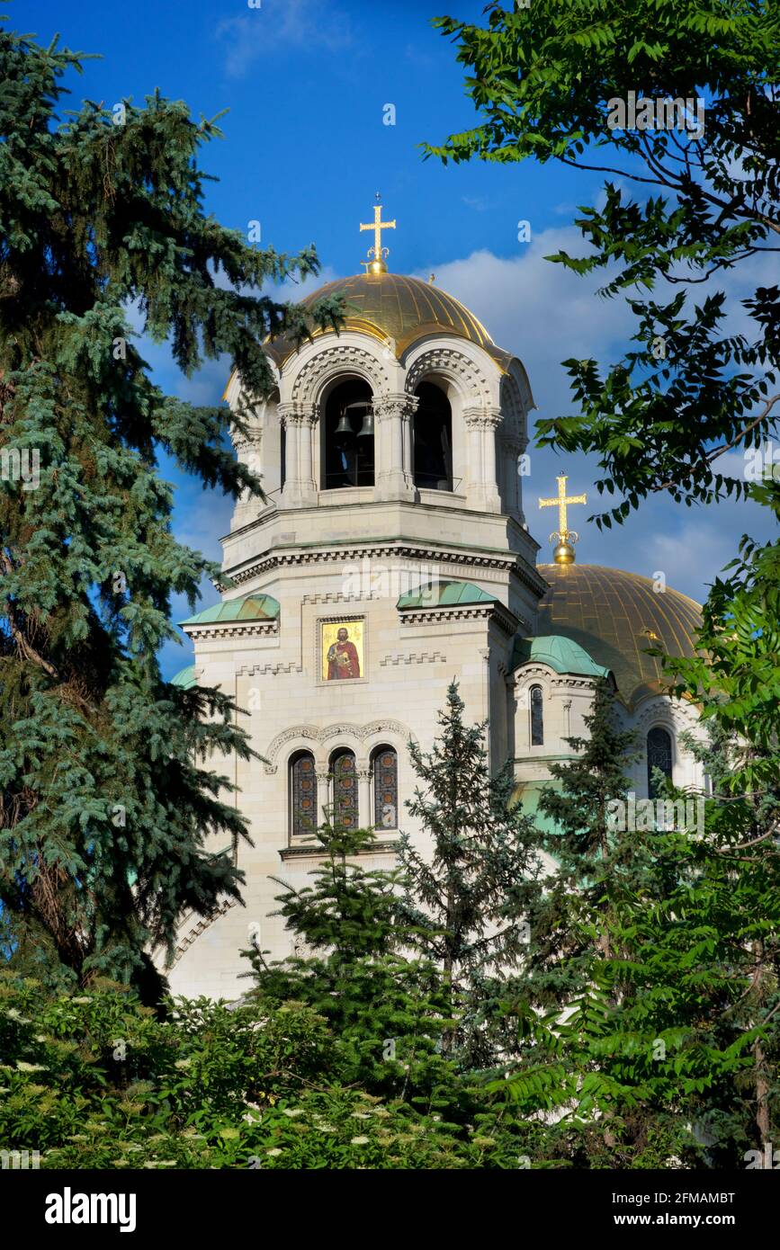 La cathédrale Saint Alexandre Nevsky (Храм-паметник 'Свети Александър Невски', Hram-pametnik 'veti Aleksandar Nevski') est une cathédrale orthodoxe bulgare de Sofia, la capitale de la Bulgarie Banque D'Images