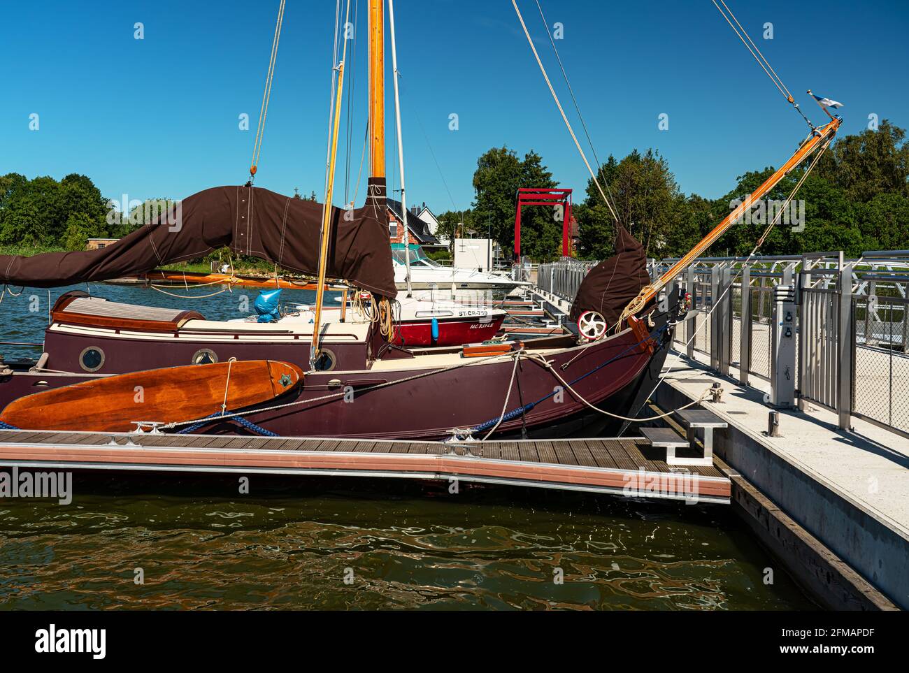 Marina, Usedomer See, ville d'Usedom Banque D'Images