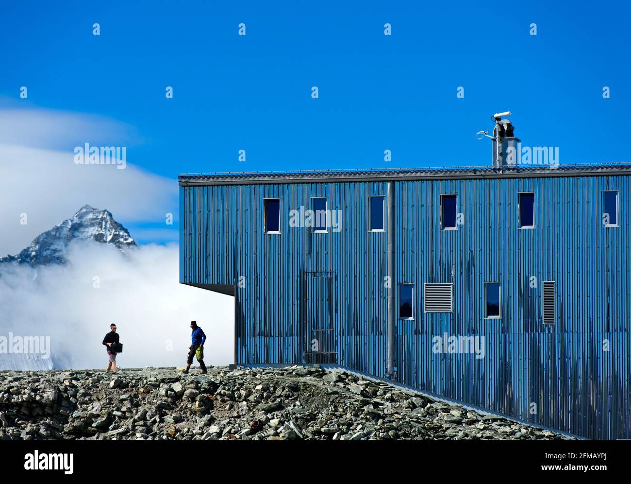 Tratuit Hut, Cabane de Tracuit, du Swiss Alpine Club, Zinal, Val d'Anniviers, Wallis, Suisse Banque D'Images