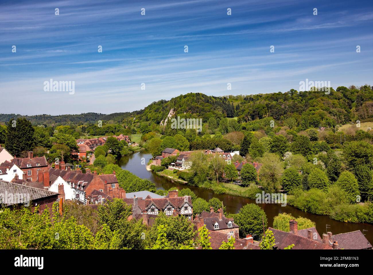 Bridgnorth est une ville de Shropshire, en Angleterre. La rivière Severn la divise en une ville haute et une ville basse. Banque D'Images