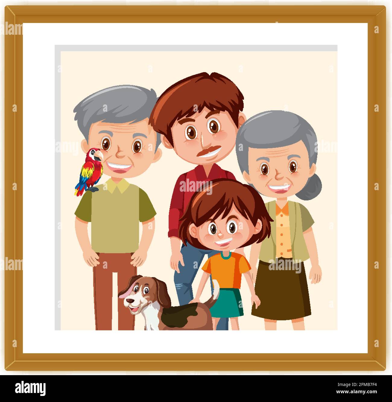 Photo de famille dans une illustration de type carton de cadre Image  Vectorielle Stock - Alamy