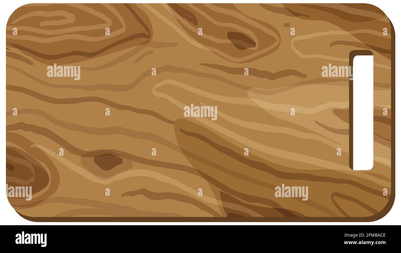 Illustration isolée d'une planche à découper en bois Illustration de Vecteur