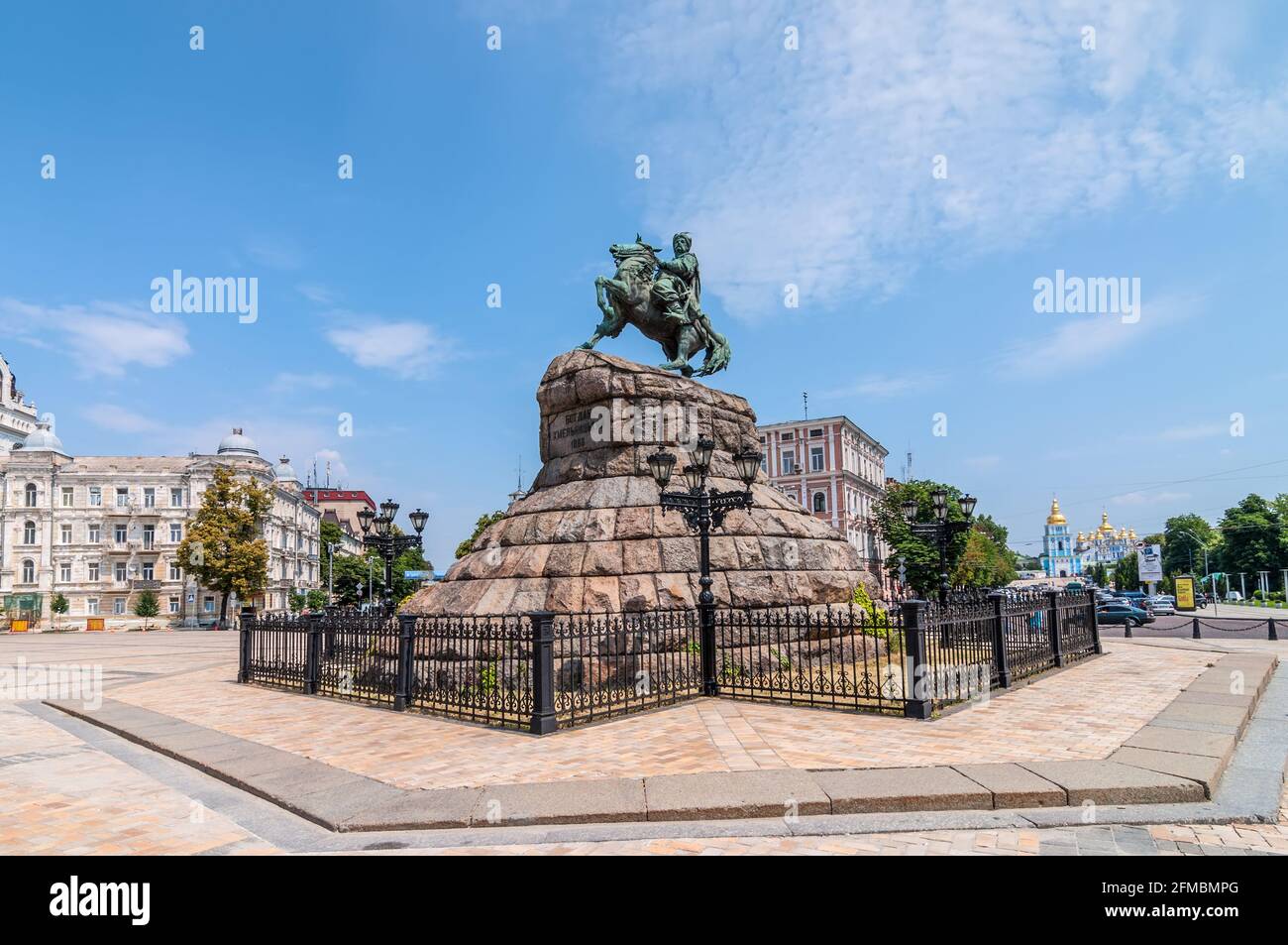 Kiev, Ukraine - 18 juin 2011: Monument de Bohdan Khmelnytsky, le Hetman des Cosaques ukrainiens Zaporozhhiens, sur la place Sofia à Kiev, Ukraine. Banque D'Images