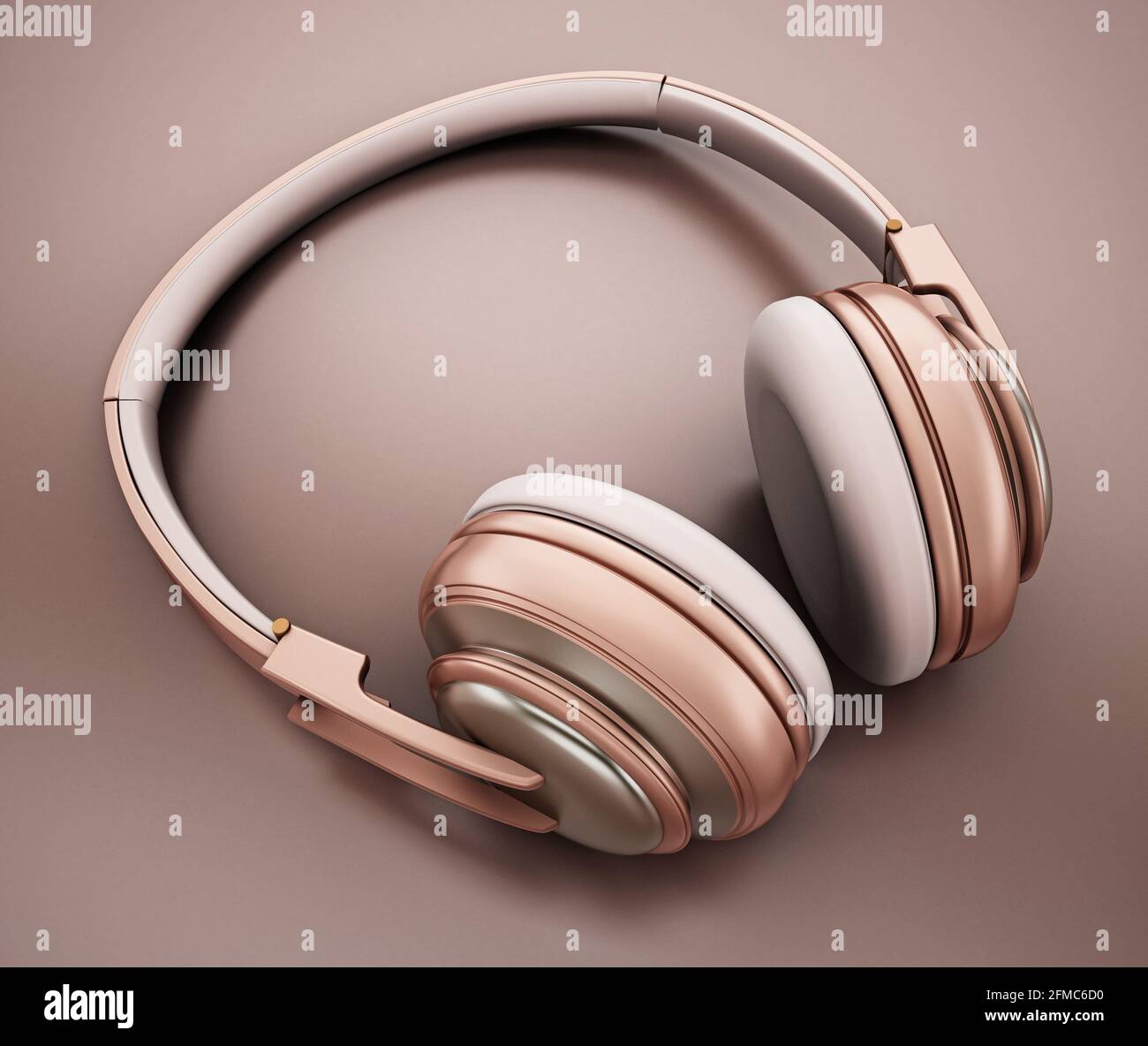 Casque or rose. Illustration 3D. Banque D'Images