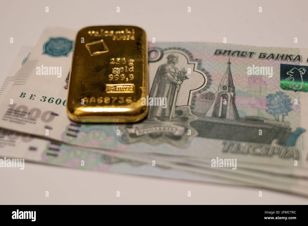 Système financier russe soutenu par l’or. Réserves d'or russe. Dé-dollarisation. Système monétaire mondial. Banque D'Images