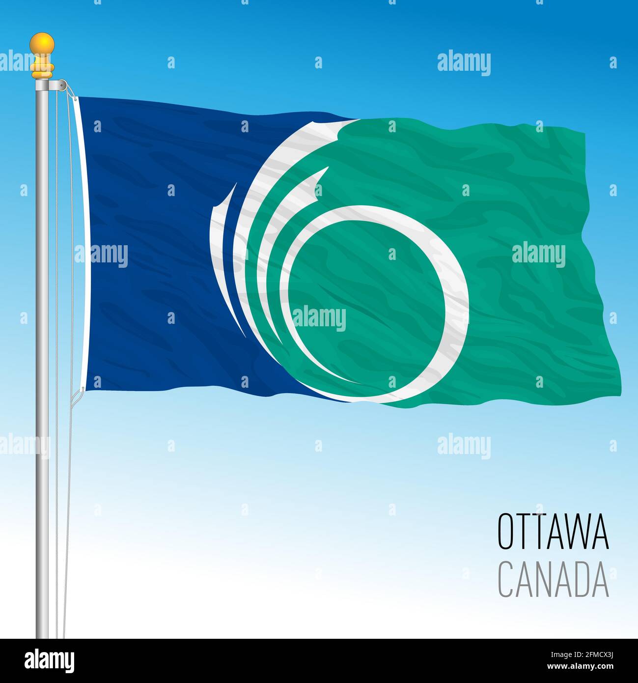 Drapeau de la ville d'Ottawa, Canada, pays nord-américain, illustration vectorielle Illustration de Vecteur