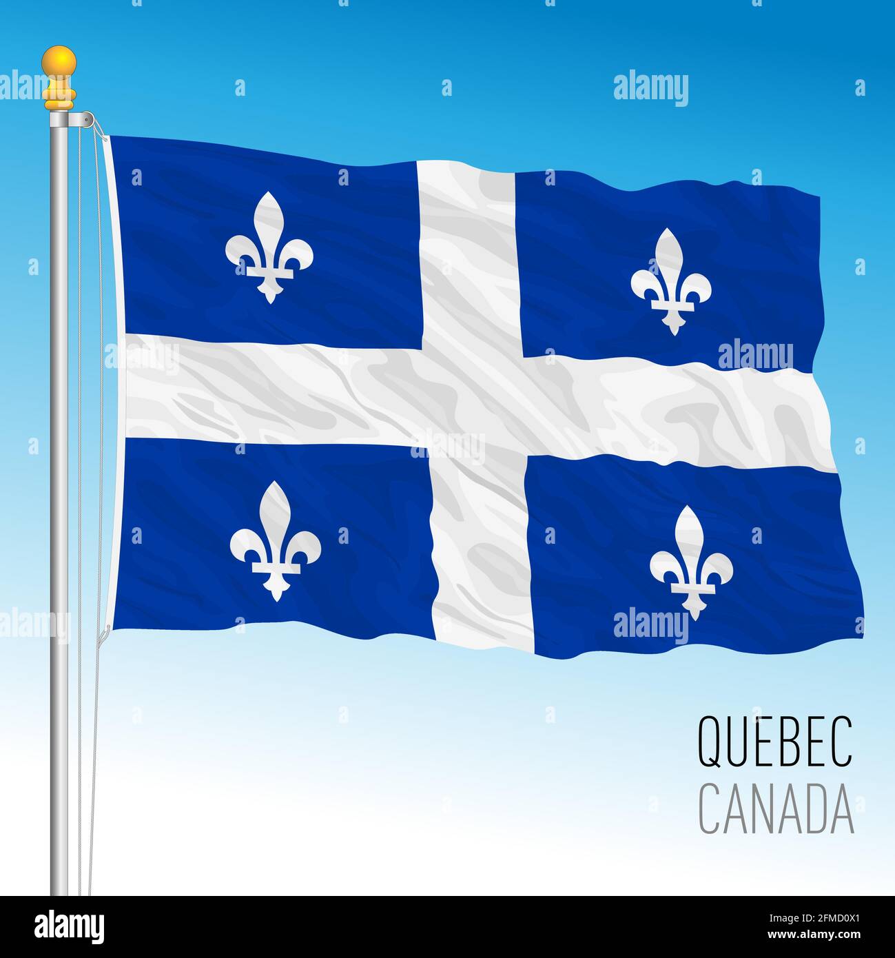 Drapeau territorial et régional du Québec, Canada, pays nord-américain, illustration vectorielle Illustration de Vecteur