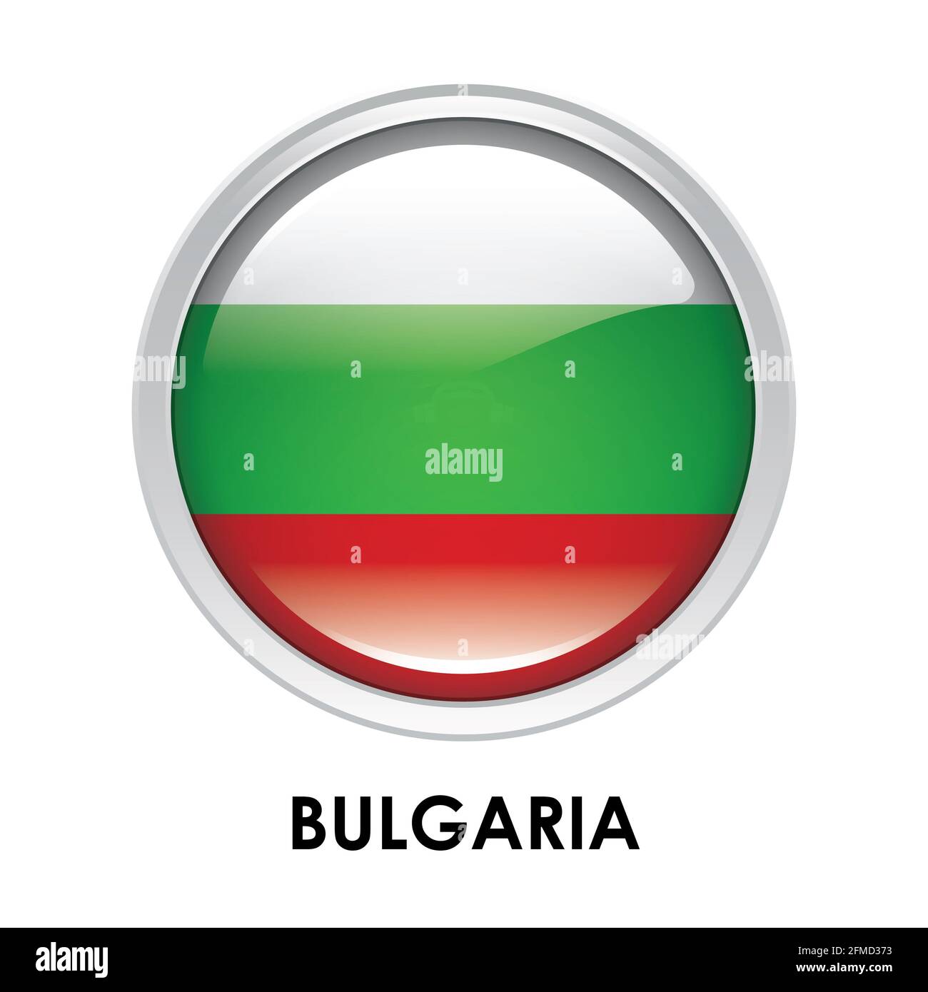 Drapeau rond de la Bulgarie Banque D'Images