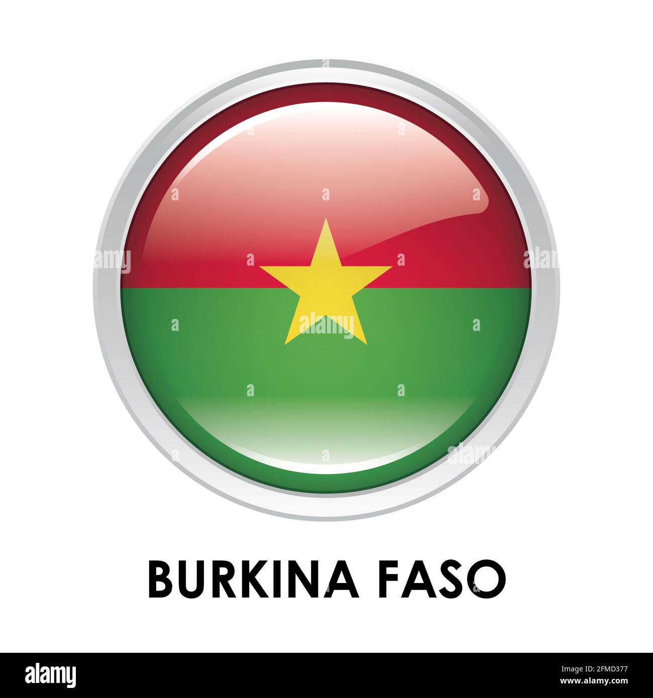 Drapeau rond du Burkina Faso Banque D'Images