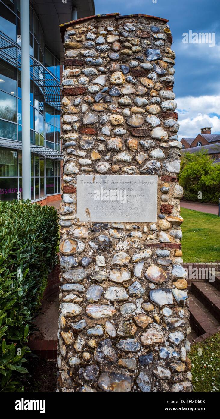 Demeure d'Anchorite, monastère de Whitefriars, Norwich. Les vestiges de la Maison Anchorite appartenant au monastère des Whitefriars. Mi-C14. Grade II Banque D'Images