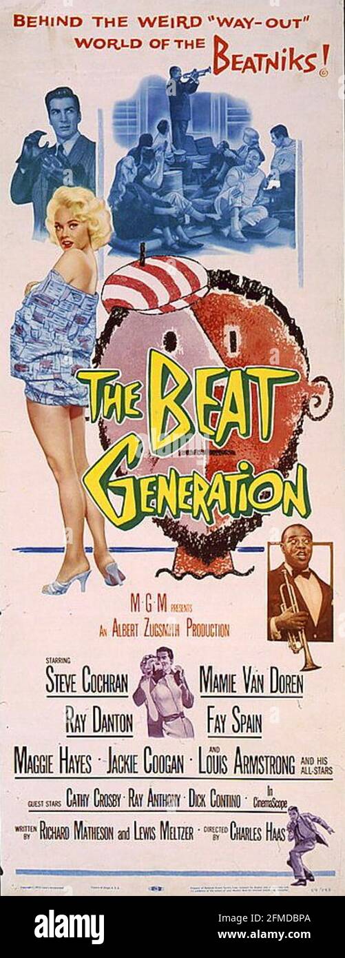 LE FILM MGM de LA GÉNÉRATION 1959 DE BEAT avec Mamie Van Doren Et Steve Cochran Banque D'Images