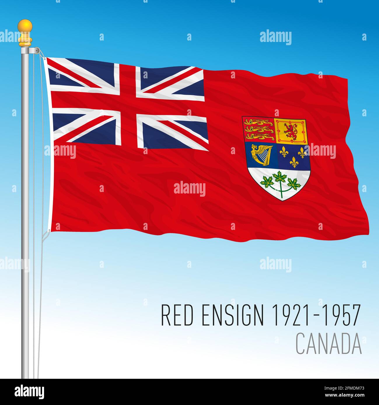 Drapeau historique de l'enseigne rouge canadienne, 1921 - 1957, Canada, illustration vectorielle Illustration de Vecteur