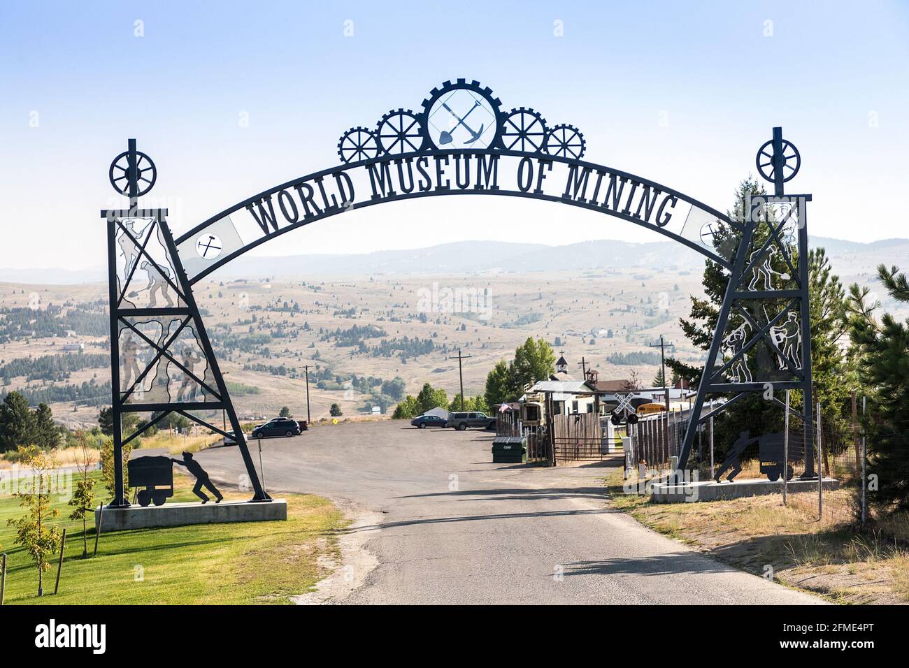 Entrée du musée de l'industrie minière mondiale, Butte, Montana, USA Banque D'Images