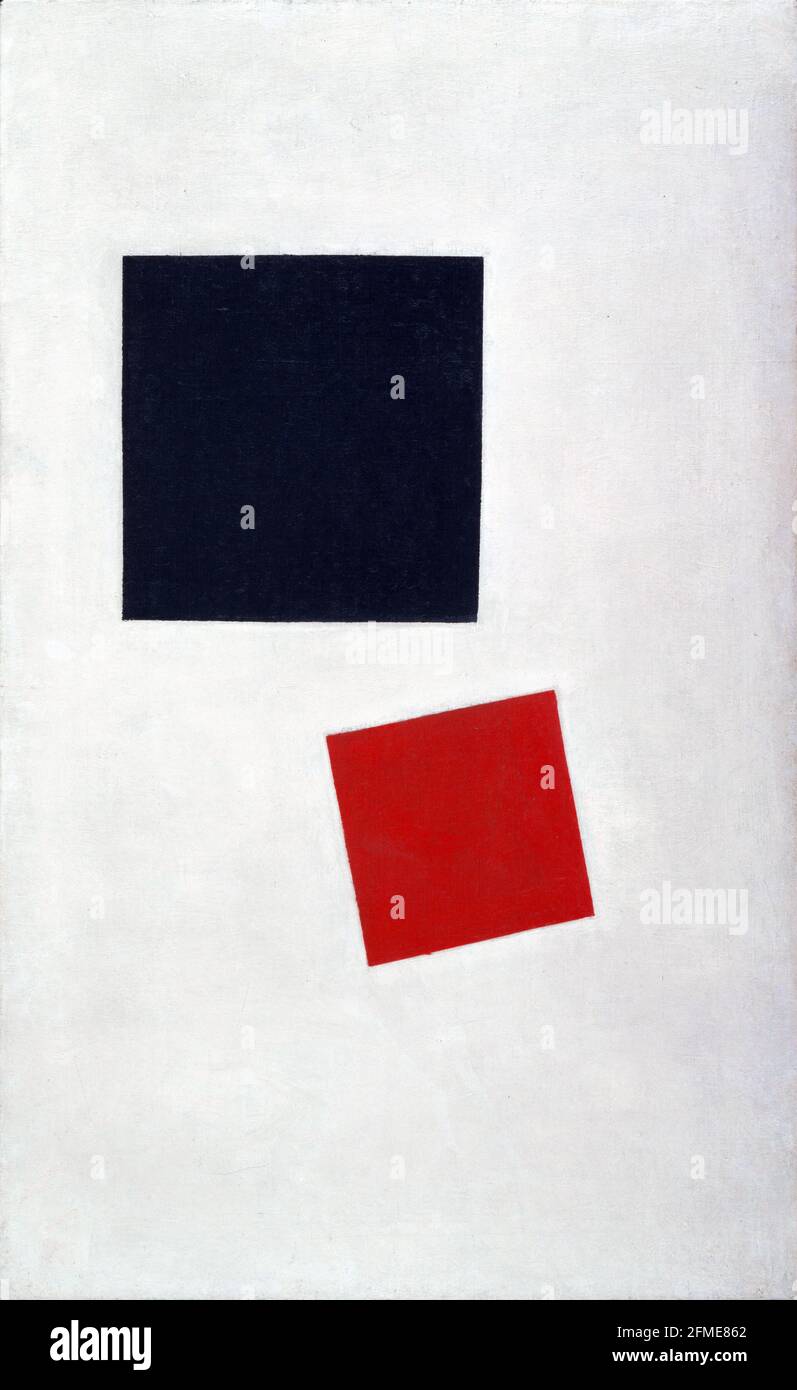 Kazimir Malevich. (Russe, né en Ukraine. 1878-1935). Un réalisme ineptement. Garçon avec sac - les masses de couleur dans la quatrième dimension. 1915. Huile sur toile Banque D'Images