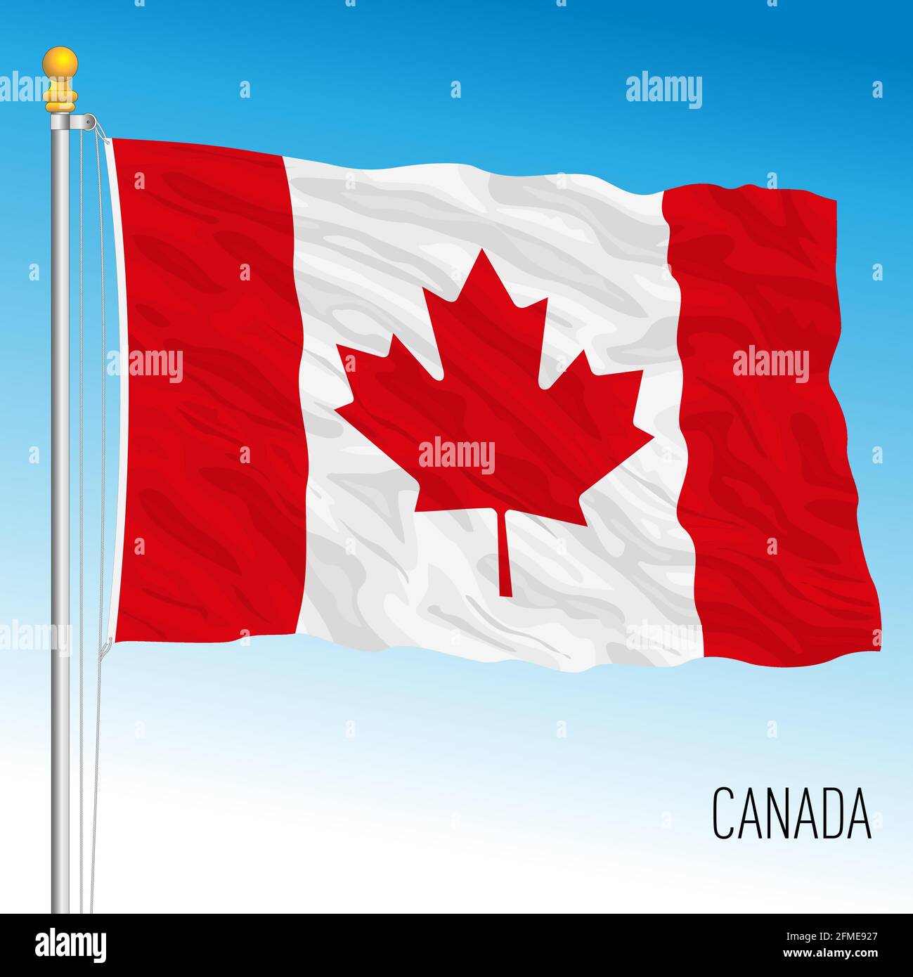 Drapeau national officiel du Canada, pays nord-américain, illustration vectorielle Illustration de Vecteur