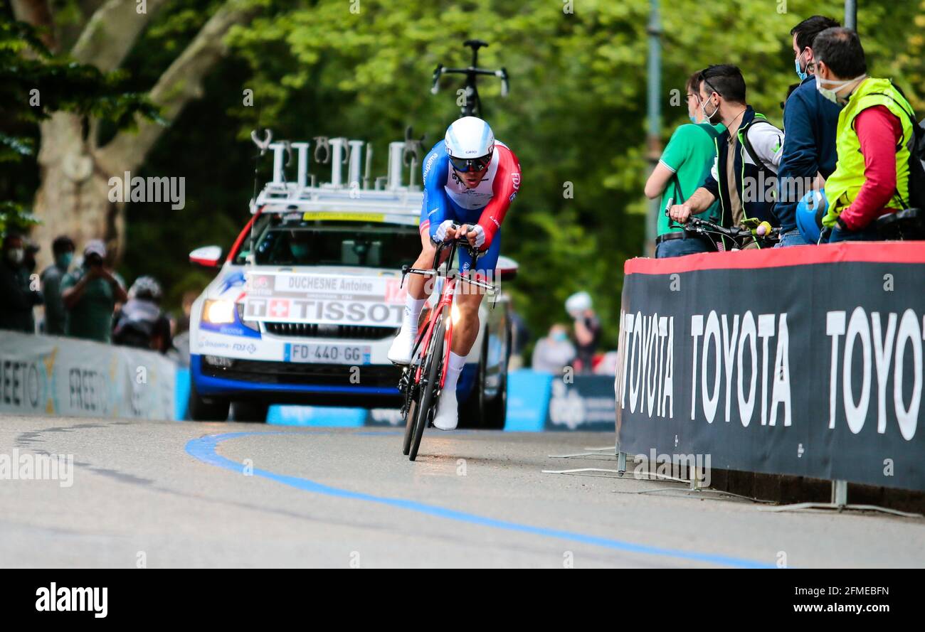 DUCHESNE Antoine pendant le Tour d'Italie, Giro d'Italia 2021, étape 1, essai individuel (ITT) Torino - Torino (8,6 km) le 8 mai 2021 en Italie - photo Nderim Kaceli / DPPI / LiveMedia Banque D'Images