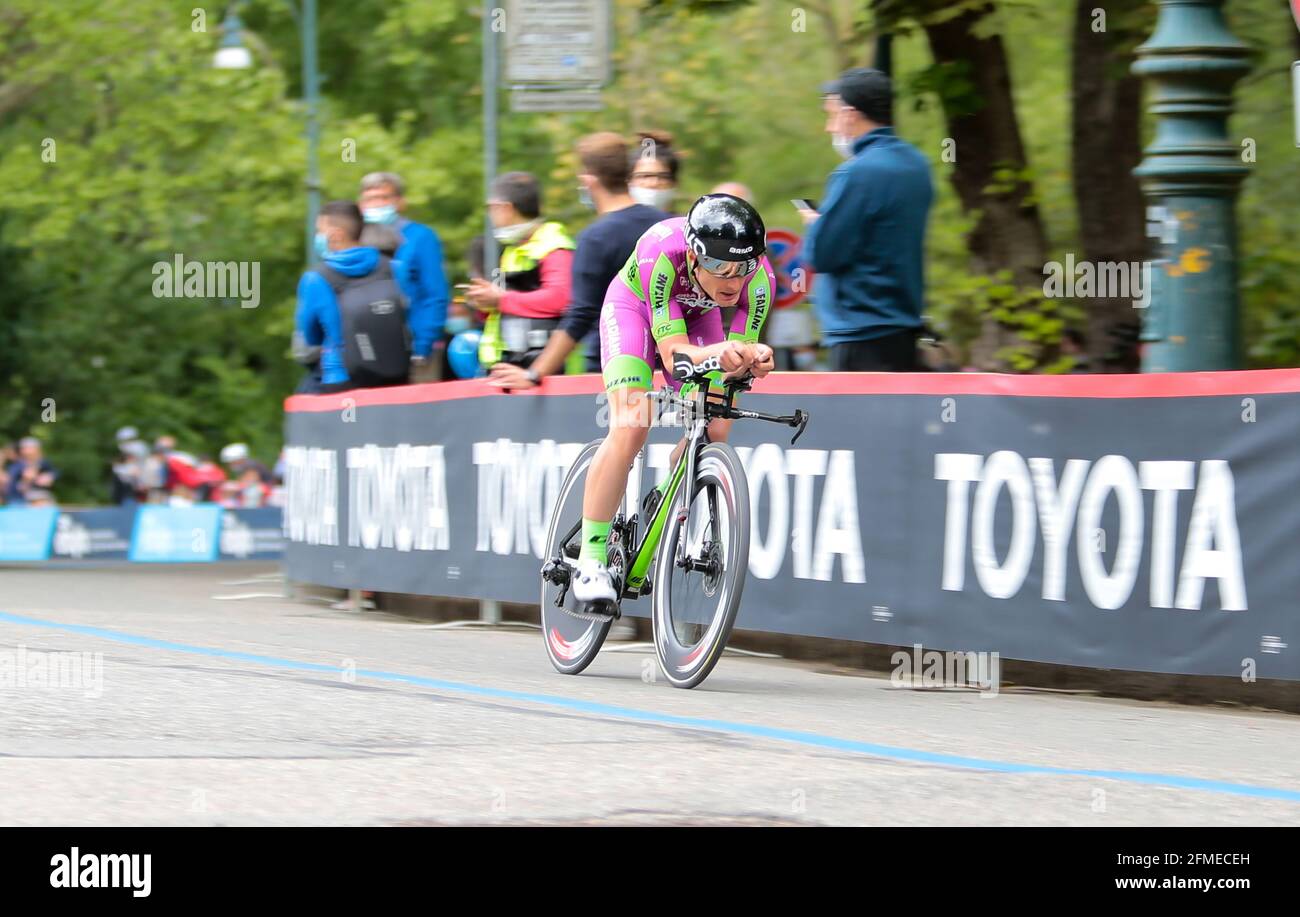 BATTAGLIN Enrico pendant le Tour d'Italie, Giro d'Italia 2021, étape 1, essai individuel (ITT) Turin - Turin (8,6 km) le 8 mai 2021 en Italie - photo Nderim Kacili / DPPI / LiveMedia Banque D'Images