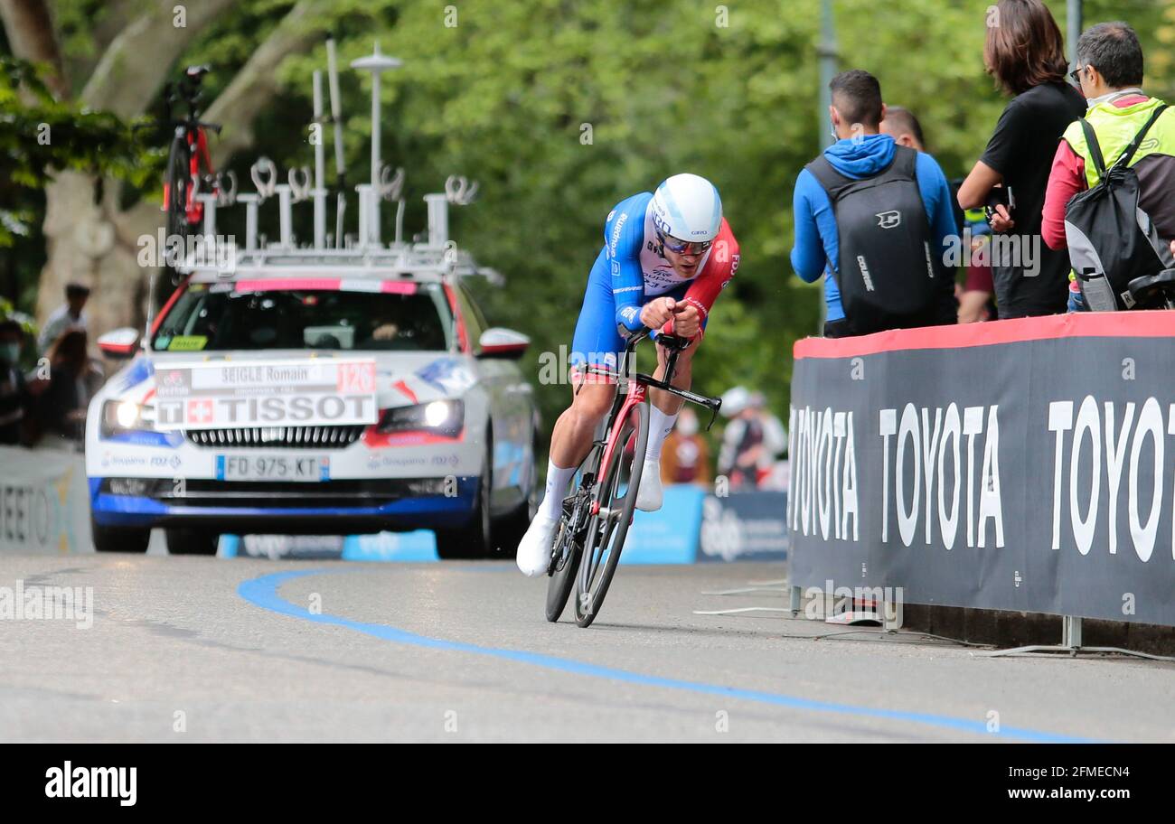 REICHENBACH Sébastien SUI (GROUPAMA - FDJ) pendant le Tour d'Italie, Giro d'Italia 2021, étape 1, essai individuel (ITT) Turin - Turin (8,6 km) le 8 mai 2021 en Italie - photo Nderim Kaceli / DPPI / LiveMedia Banque D'Images