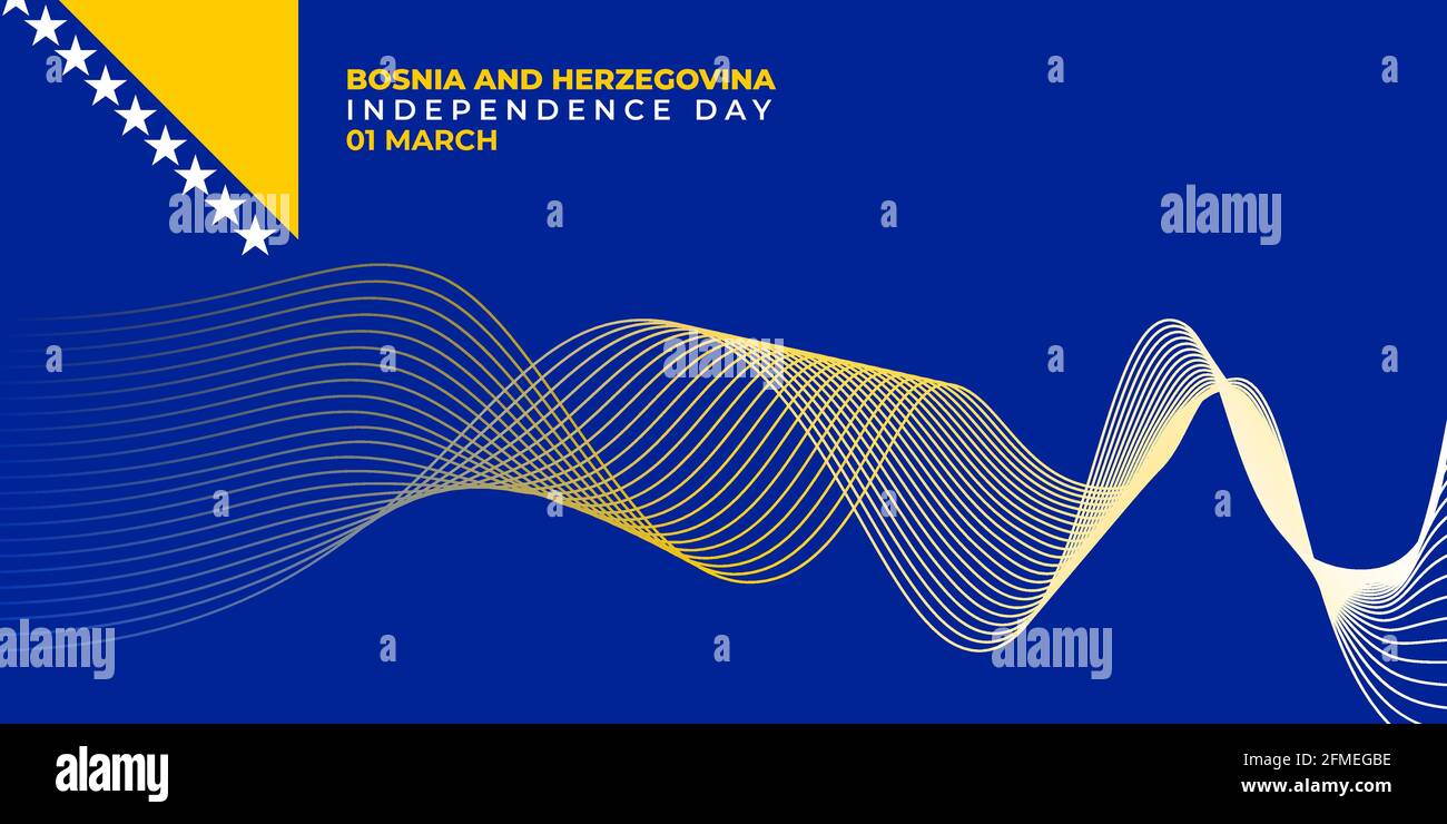 Conception de fond bleu abstrait. Bon modèle pour la conception de jour d'indépendance de Bosnie-Herzégovine. Illustration de Vecteur