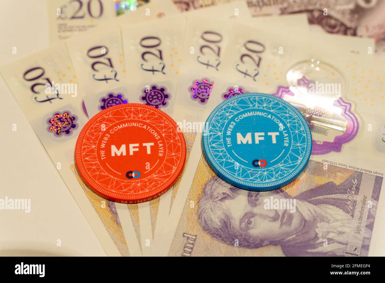 Jeton MFT mainframe et token-enisation en plus de l'anglais 20 livres Banque D'Images