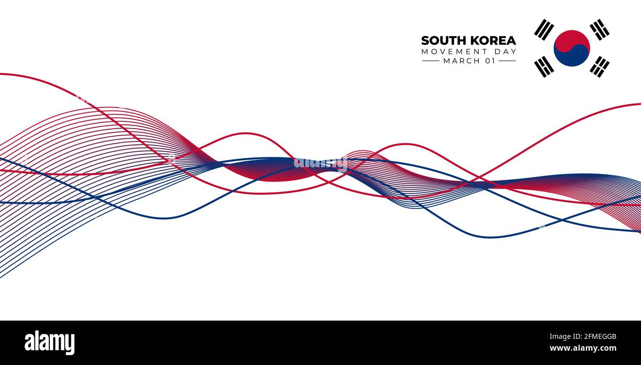 Jour du mouvement pour l'indépendance de la Corée du Sud. Fond abstrait rouge et bleu. Bon modèle pour la conception de la journée nationale sud-coréenne. Illustration de Vecteur