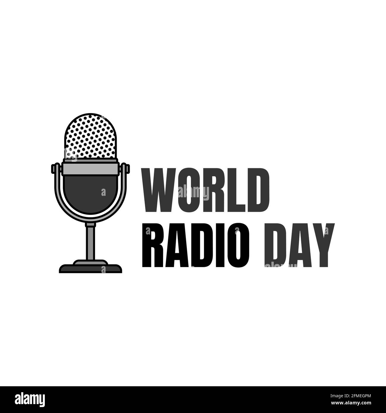 Conception de la Journée mondiale de la radio avec illustration vectorielle du microphone de podcast. Bon modèle pour la conception de podcast ou de journée de radio. Illustration de Vecteur