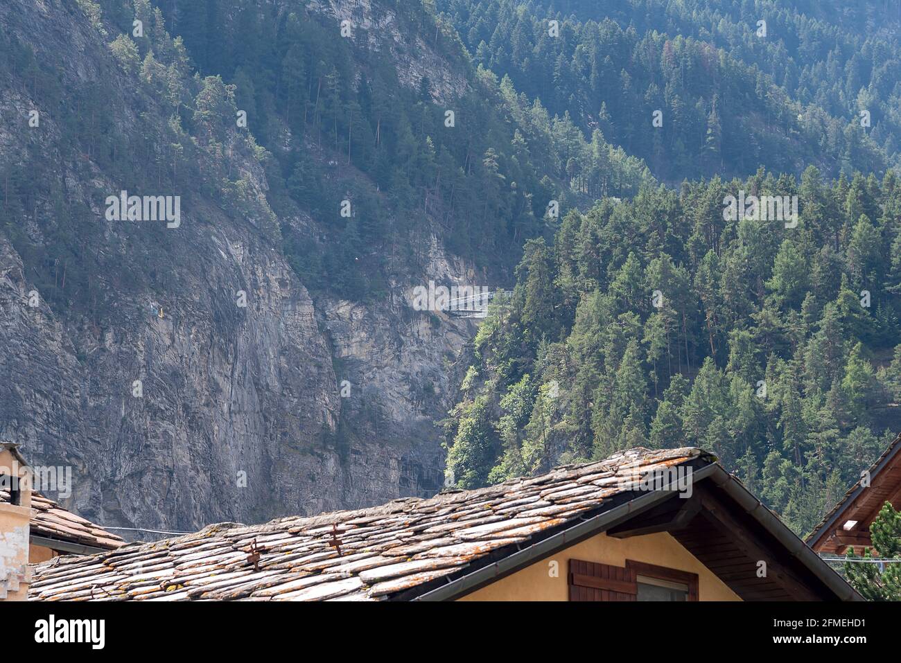 Vue de l'Orrido di pré Saint Didier - Valle d'Aoste - Italie Banque D'Images