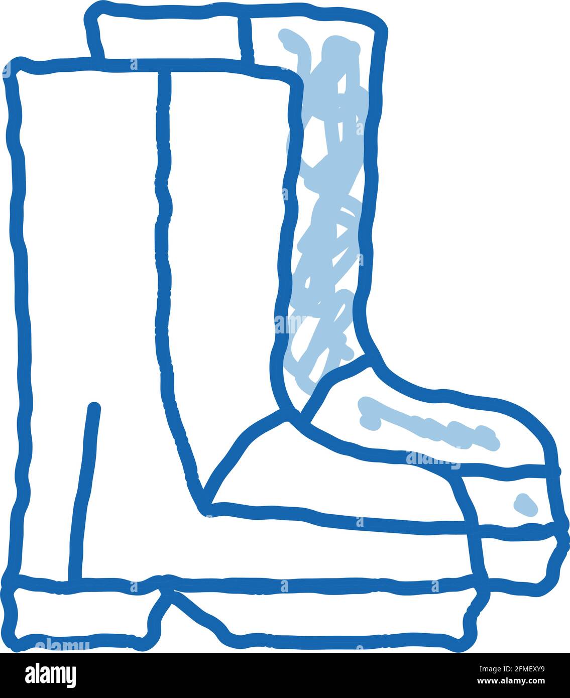Matériau imperméable bottes en caoutchouc Chaussures doodle icône dessin à  la main Image Vectorielle Stock - Alamy
