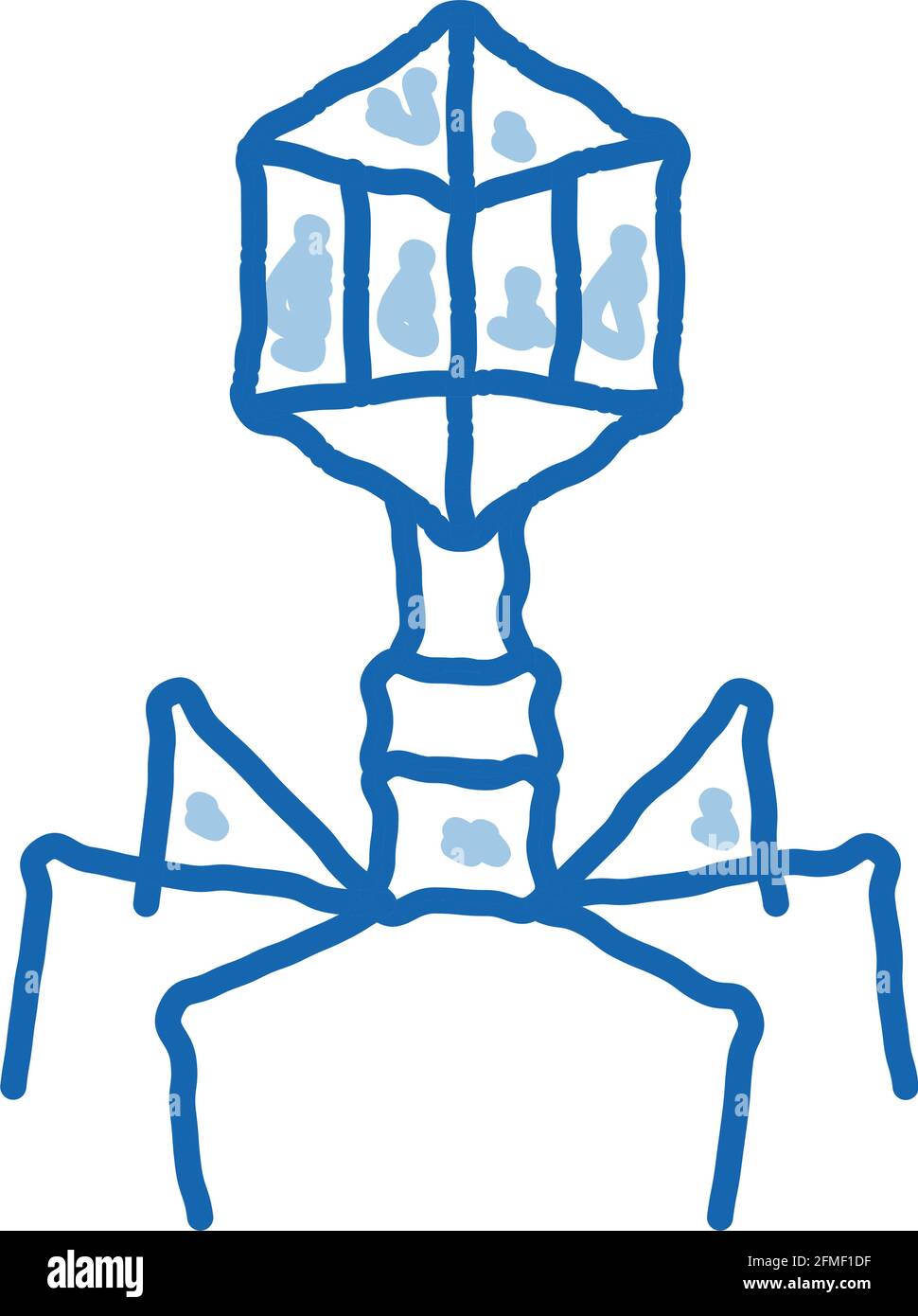 Maladie virus élément pathogène Doodle icône dessin à la main illustration Illustration de Vecteur
