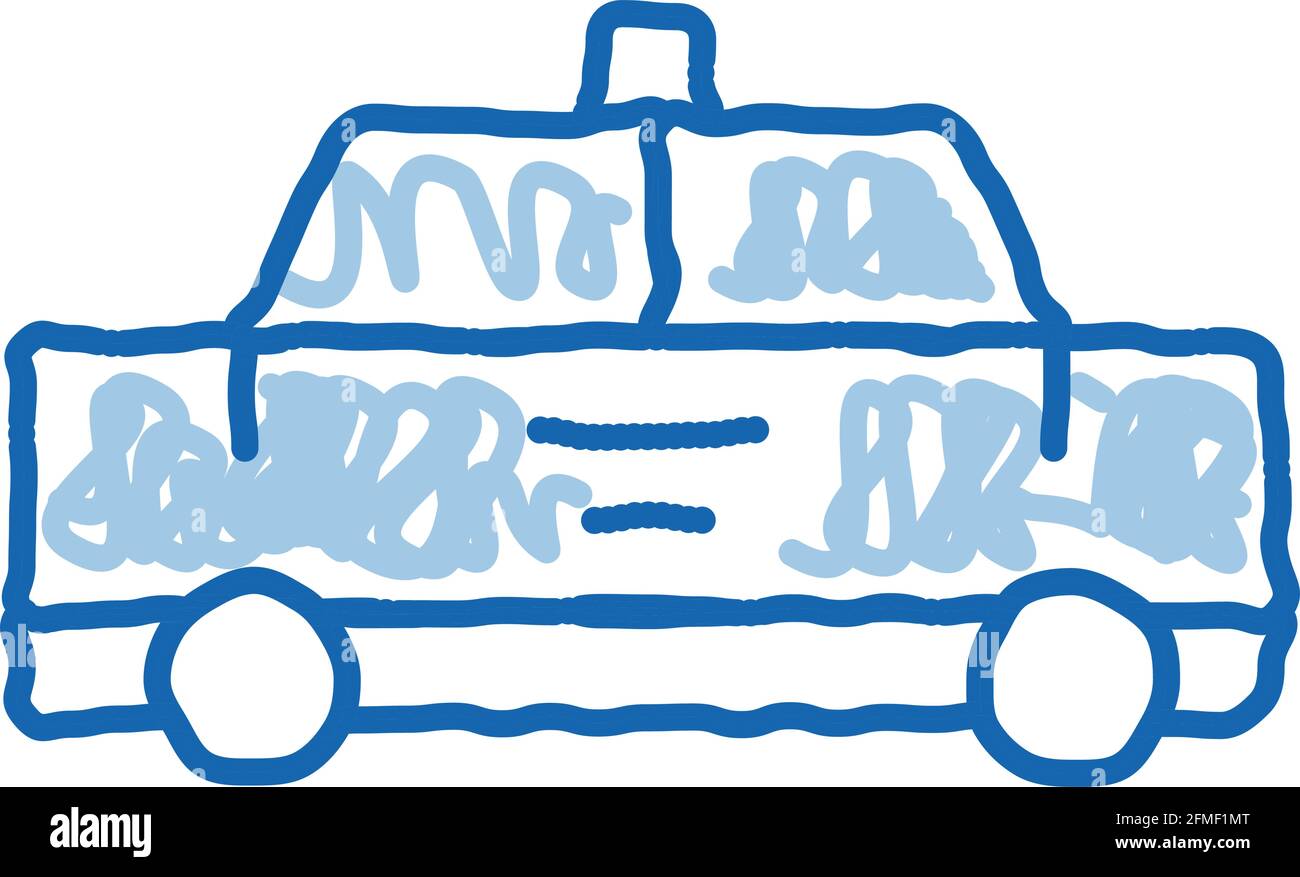 Transport public taxi voiture taxi Doodle icône dessiné à la main illustration Illustration de Vecteur