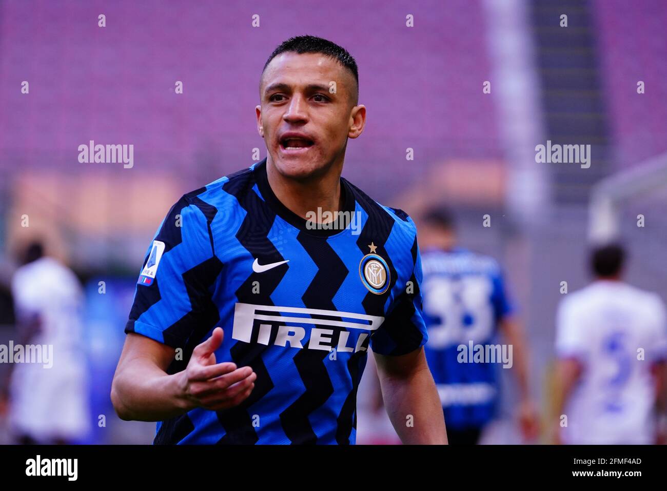 Alexis Sanchez (FC Inter) pendant le championnat italien série UN match de football entre FC Internazionale et UC Sampdoria le 8 mai 2021 au stade Giuseppe Meazza à Milan, Italie - photo Morgese-Rossini / DPPI / LiveMedia Banque D'Images