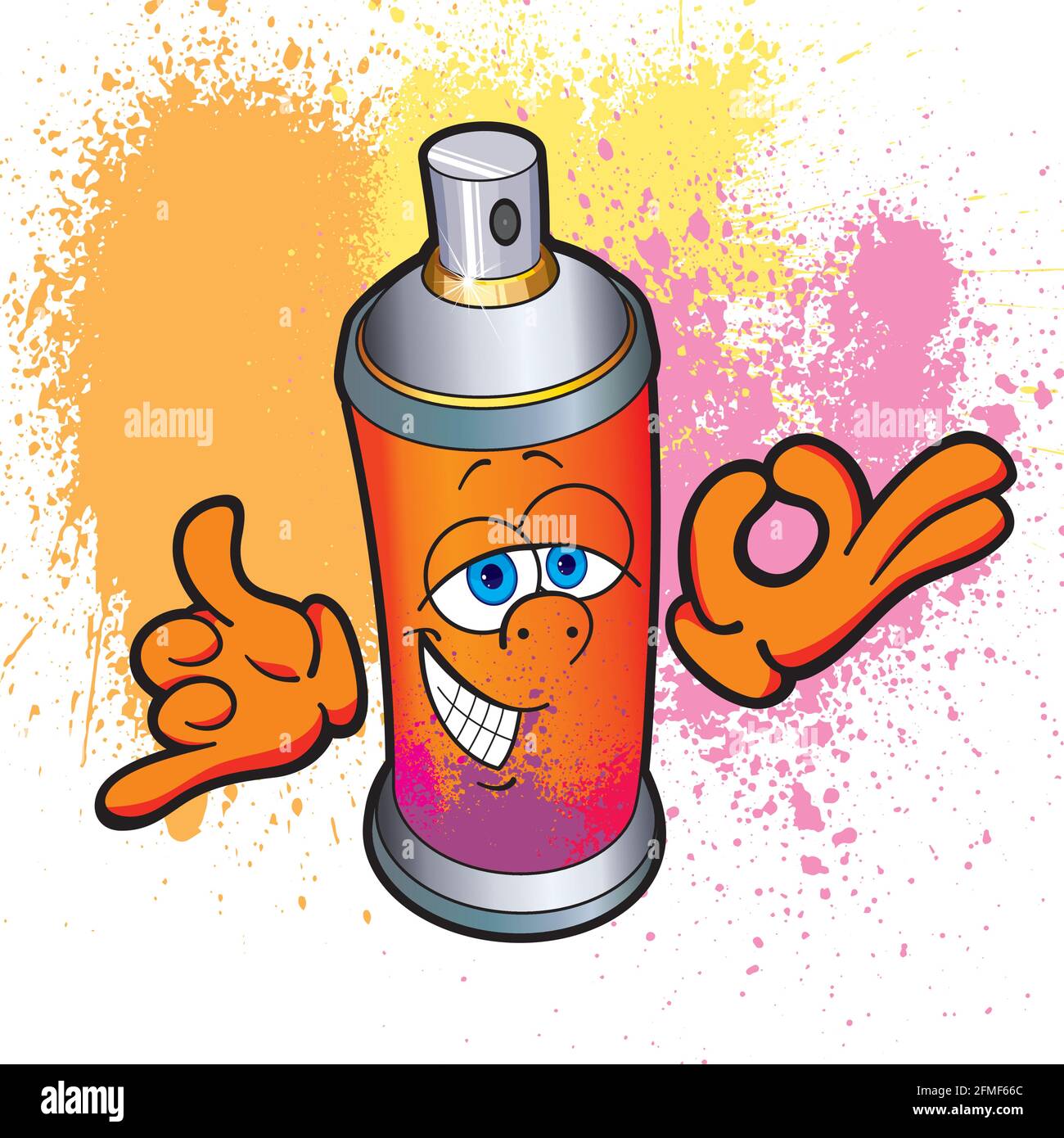 Spray Graffiti. Vaporisez de la peinture sur un visage humain. Vaporisez du  dessin animé Image Vectorielle Stock - Alamy