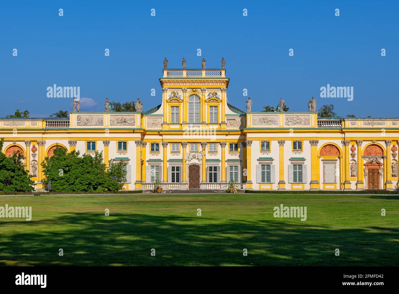 Palais Wilanow à Varsovie, Pologne, résidence royale baroque du roi John Sobieski III, monument du XVIIe siècle. Banque D'Images