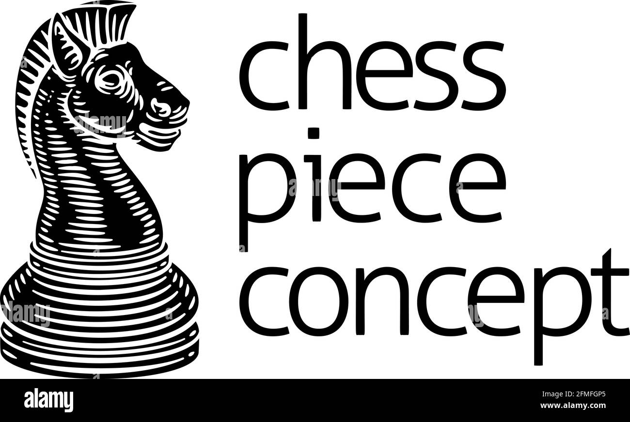 Knight Chess Piece Vintage Woodcut style concept Illustration de Vecteur