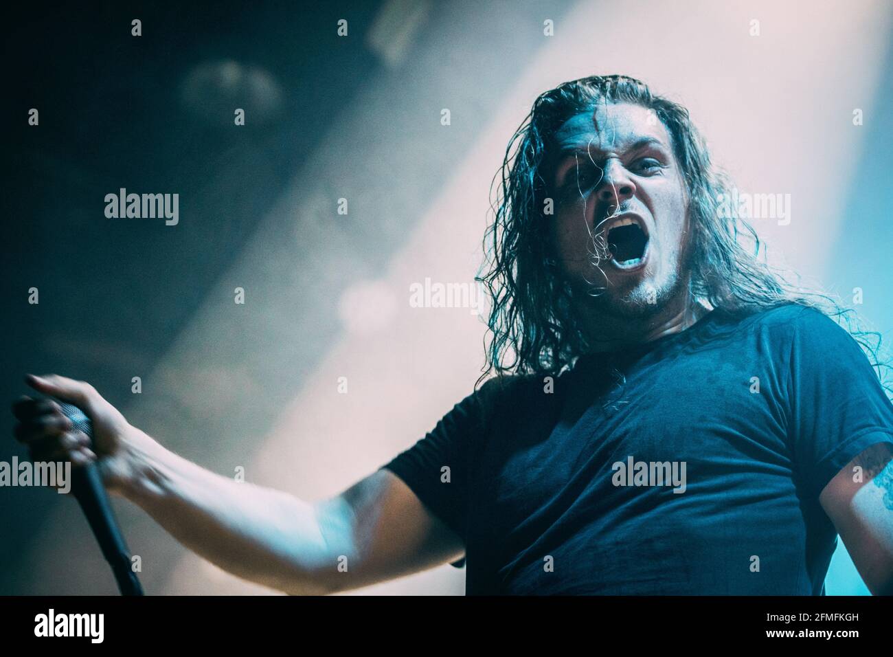 Copenhague, Danemark. 07e mai 2021. Le groupe danois Hatespici, le groupe de la mort et du thrash Metal, donne un concert à Amager Bio dans le cadre du festival de musique du métal Nordic Noise 2021 à Copenhague. Ici, la chanteuse Esben Hansen est vue en direct sur scène. (Crédit photo: Gonzales photo - Nikolaj Bransholm). Banque D'Images