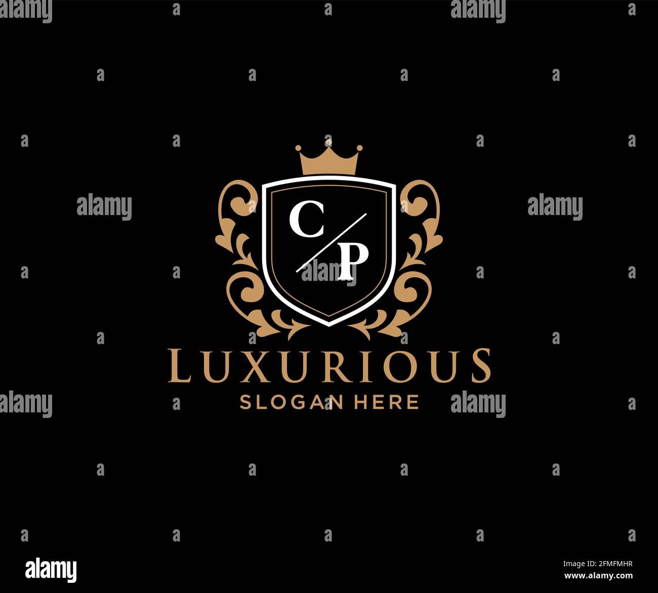 Modele De Logo De Luxe Lettre Cp Royal Dans Les Illustrations Vectorielles Pour Les Restaurants Les Royalties Les Boutiques Les Cafes Les Hotels Heraldic Bijoux Mode Et Autres Illustrations Vectorielles Image Vectorielle