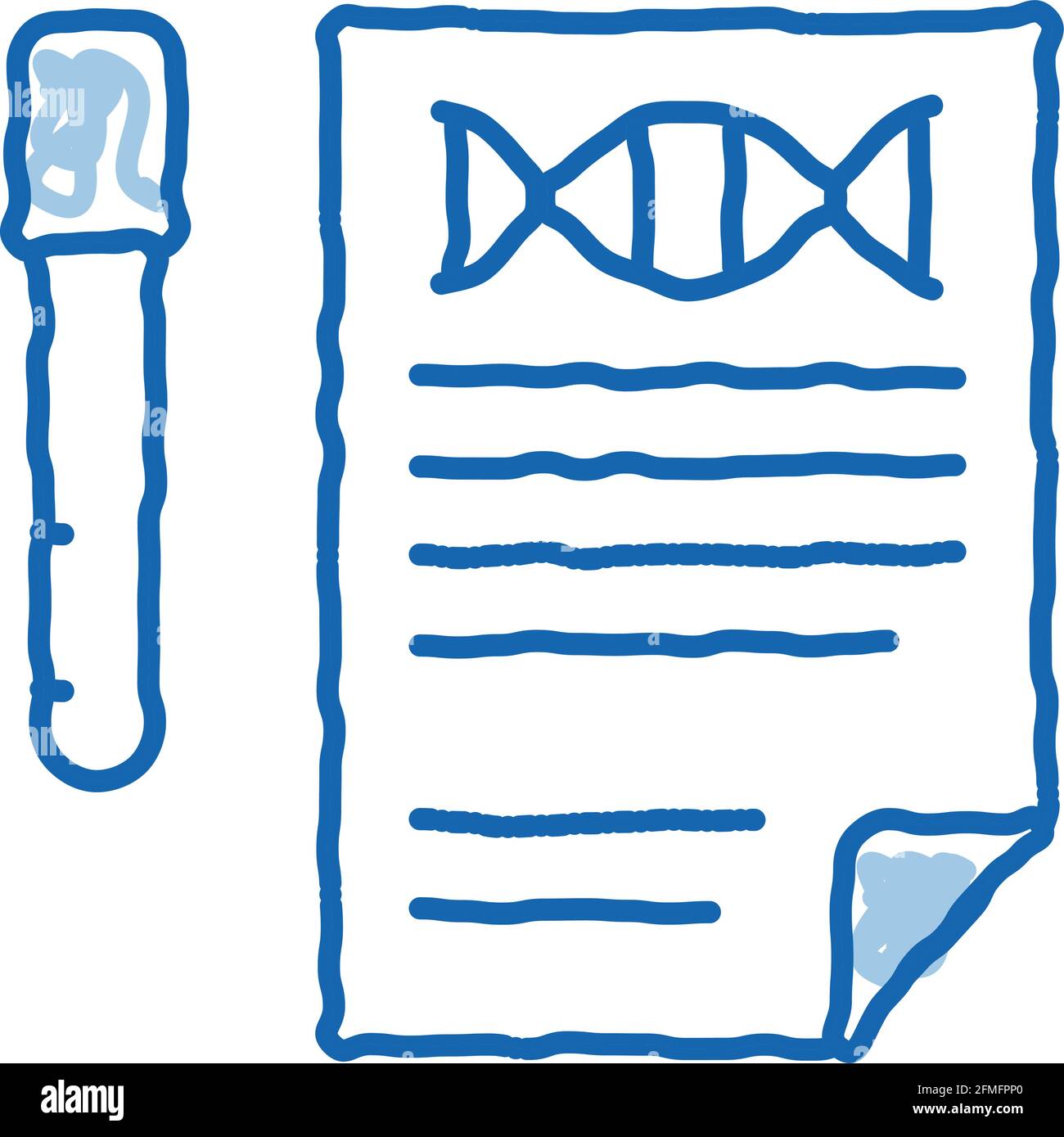 Liste de test des résultats Flask doodle icône illustration dessinée à la main Illustration de Vecteur