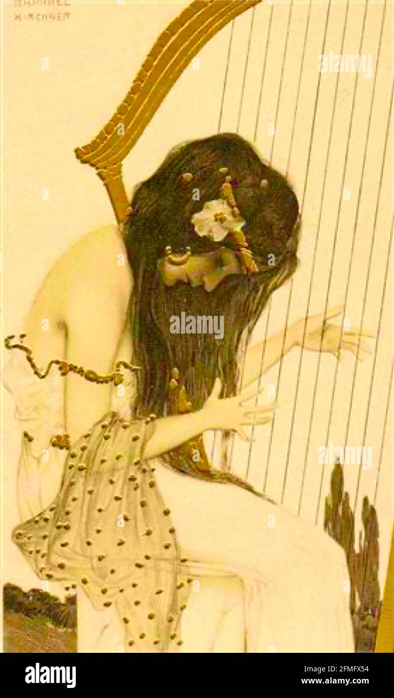 L'œuvre de Raphael Kirchner intitulée Virgins grecques. Banque D'Images