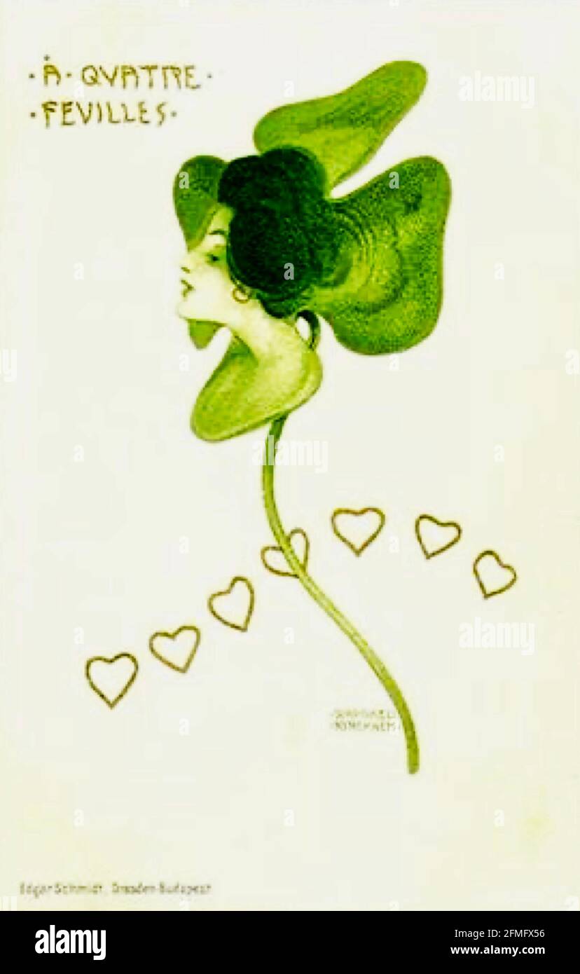 L'œuvre de Raphael Kirchner intitulée Clovers. Banque D'Images
